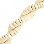 Coconut beads disc 8mm White